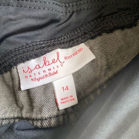Isabel Maternity Jeans Boyfriend Over the Belly Low Back Crossover Panel New 14 - Picture 10 of 11